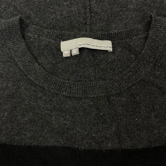 360 Cashmere Colorblock Crew Neck Tunic Sweater Gray Black Size XS - Picture 8 of 8
